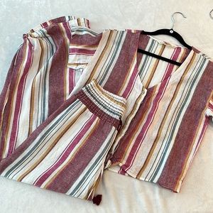 VanillaStar 2 piece pants set striped sz Med questions? Comment below EUC B2